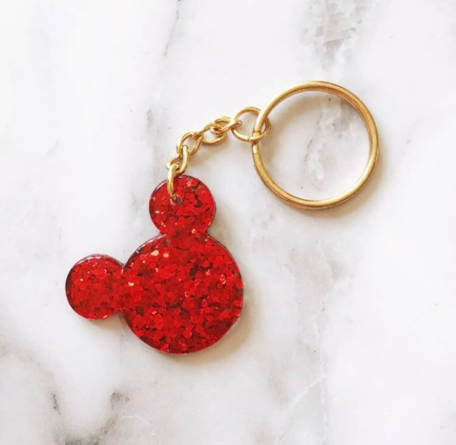 Disney Mickey Mouse Glitter Handmade Resin Keyring Keychain Etsy