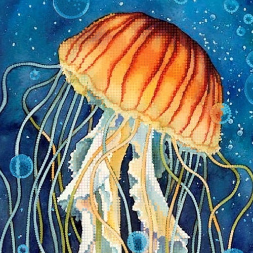 Bead Embroidery Kit Jellyfish Needlepoint Kits Sea Embroidery Etsy Canada