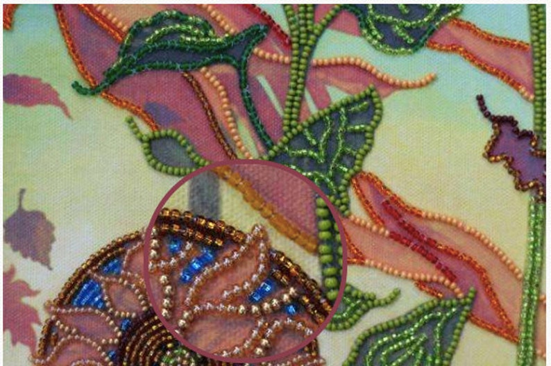 Bead Embroidery Kit Abris Art Stamped Needlepoint Kit Modern Etsy