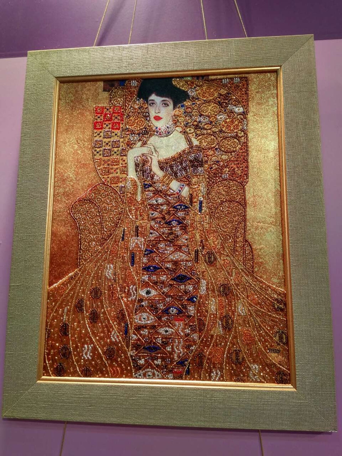 Bead embroidery kit Gustav Klimt Golden Adele Needlepoint kit Etsy