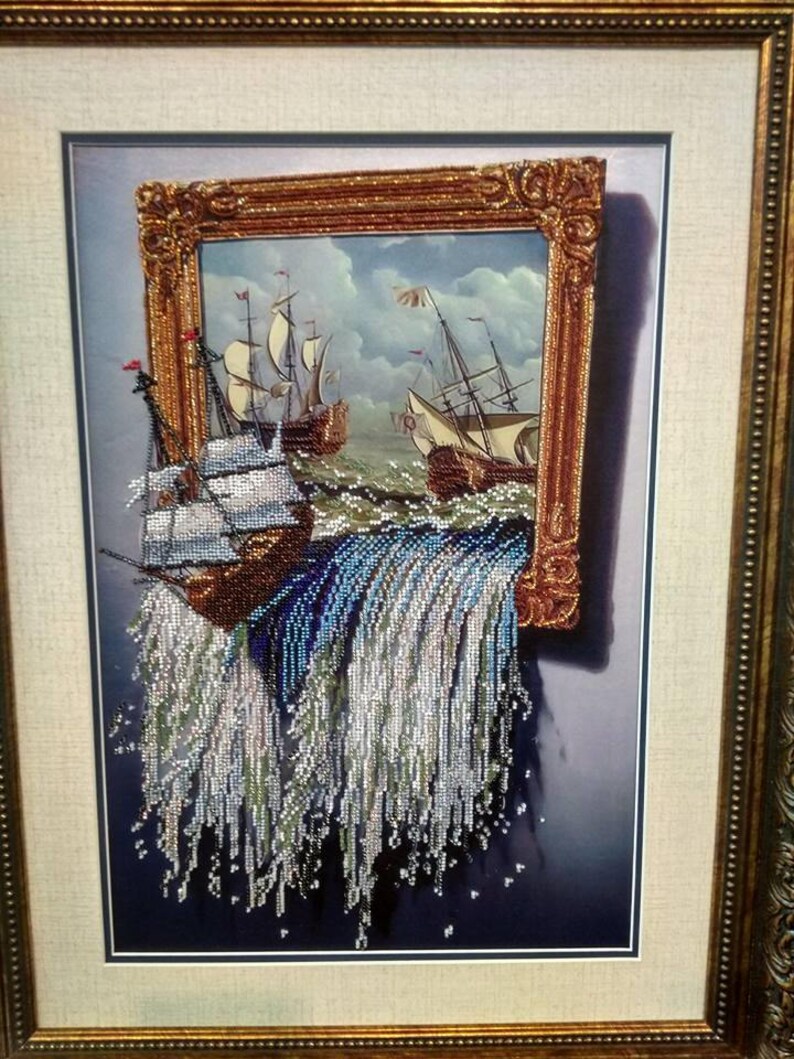 Stand With Ukraine Bead Embroidery Kit Sea in the Picture Ship Etsy