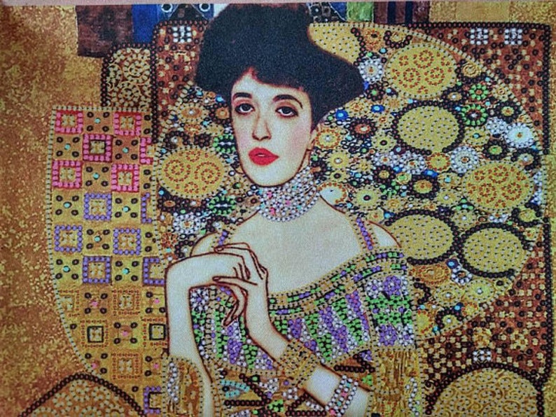 Bead embroidery kit Gustav Klimt Golden Adele Needlepoint kit Etsy