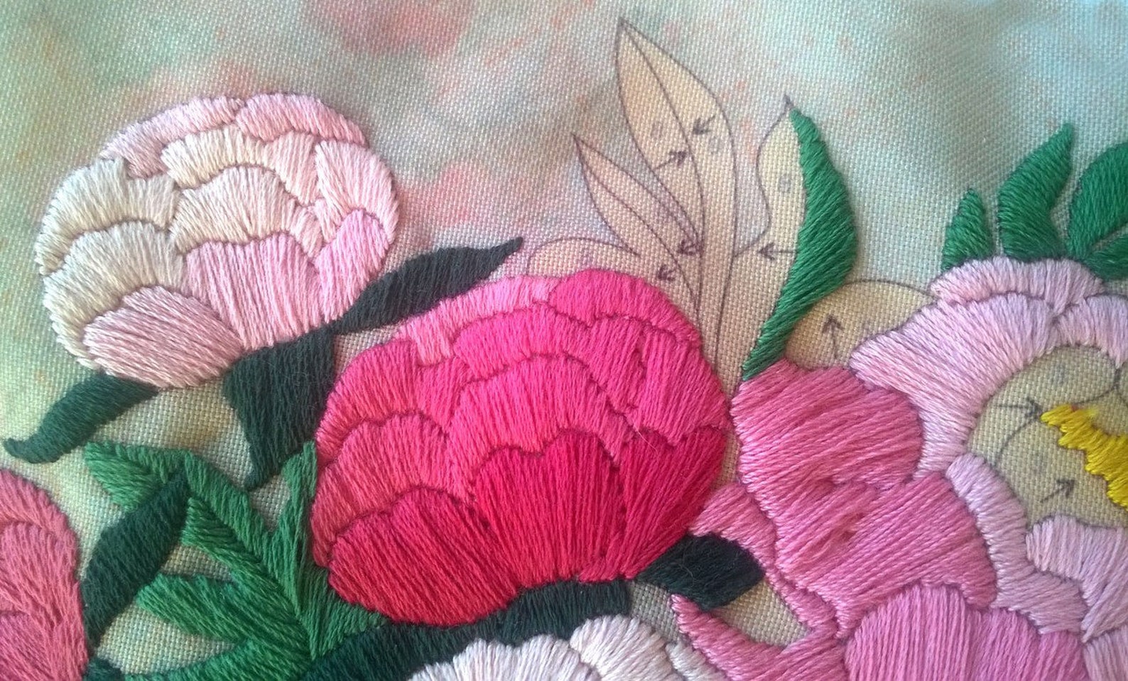 Embroidery kit Fragrant peonies long stitch embroidery Etsy