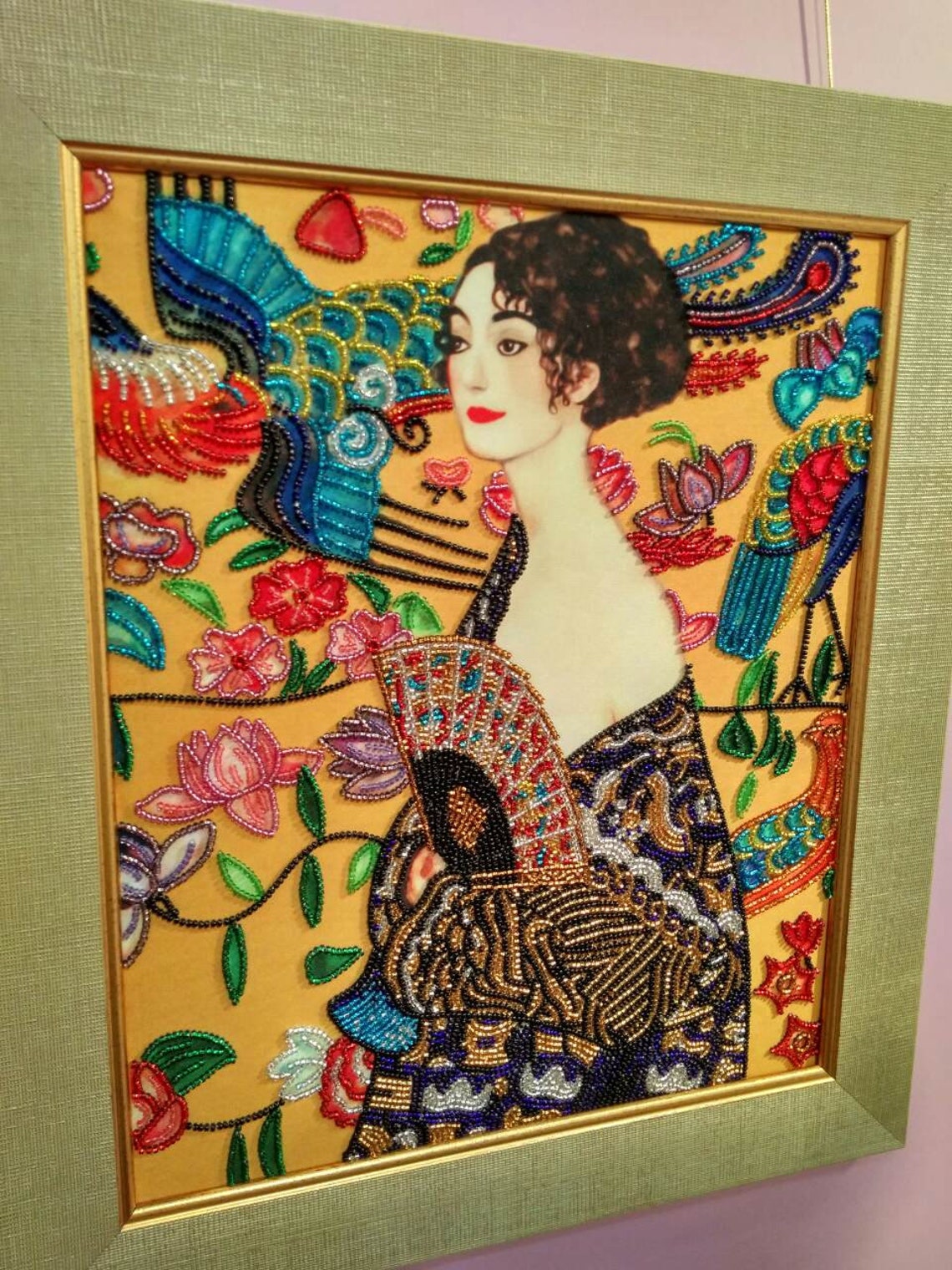 Bead embroidery kit by Gustav Klimt needlepoint kit bead Etsy