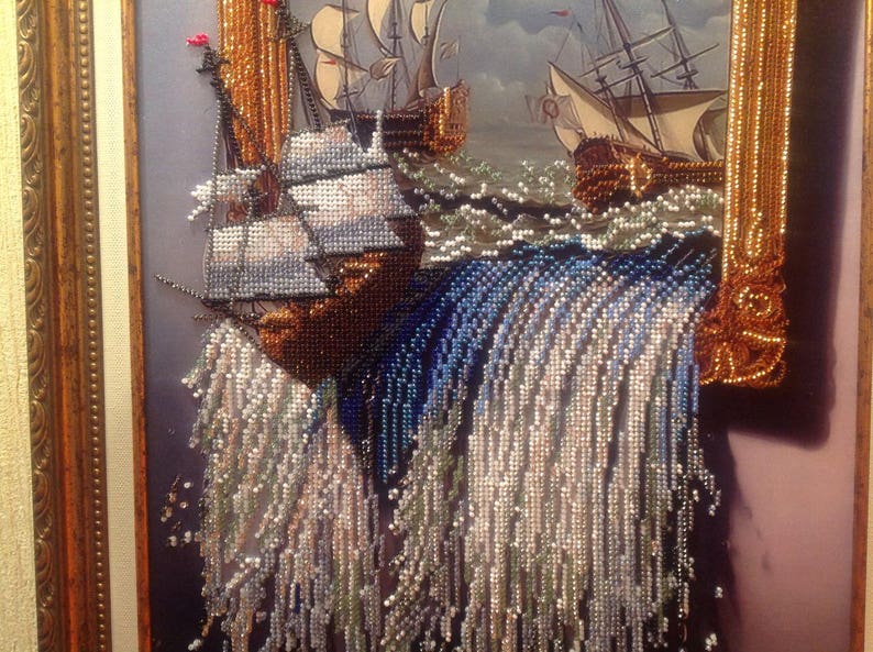 Stand With Ukraine Bead Embroidery Kit Sea in the Picture Ship Etsy