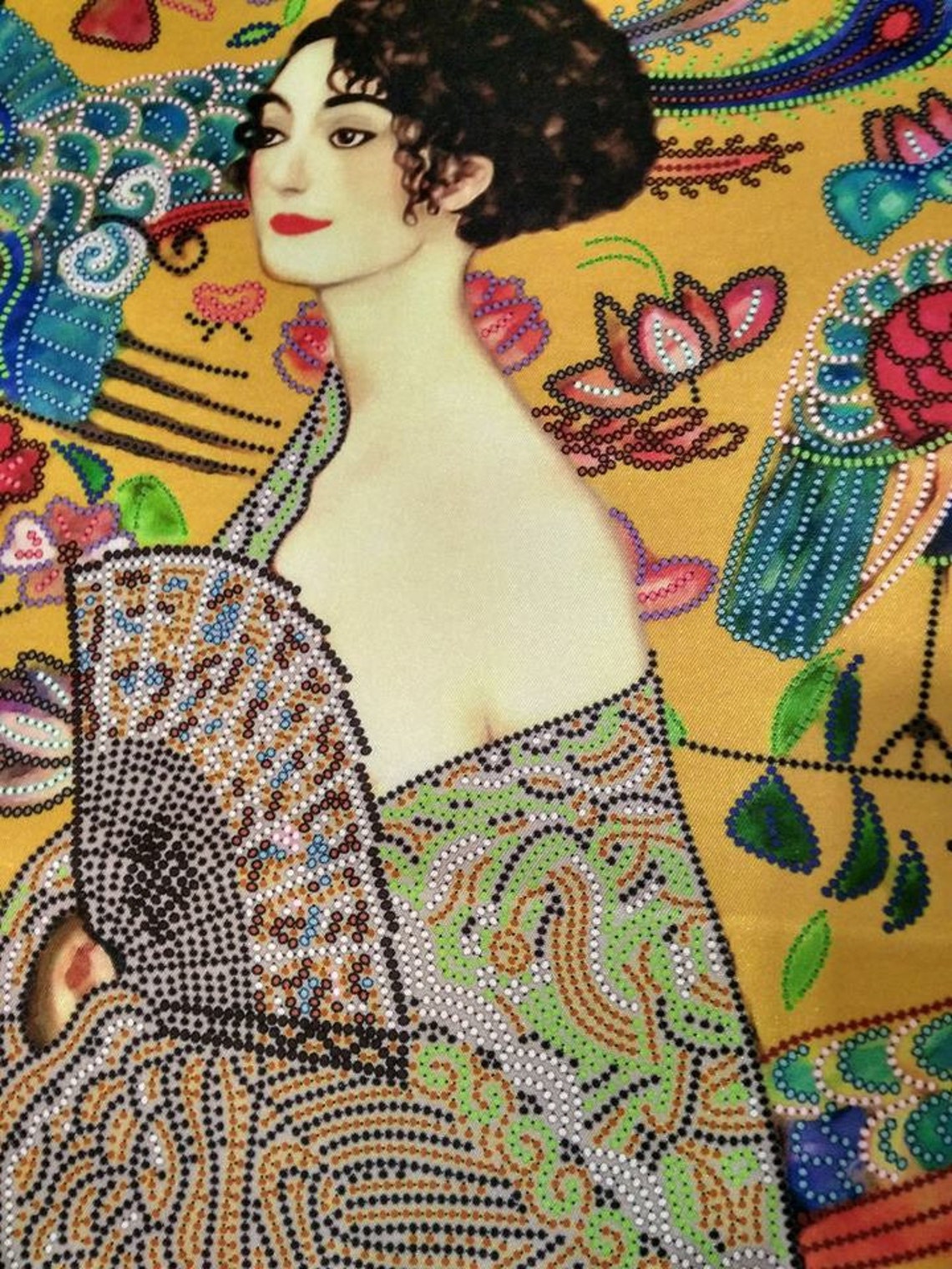 Bead embroidery kit by Gustav Klimt needlepoint kit bead Etsy