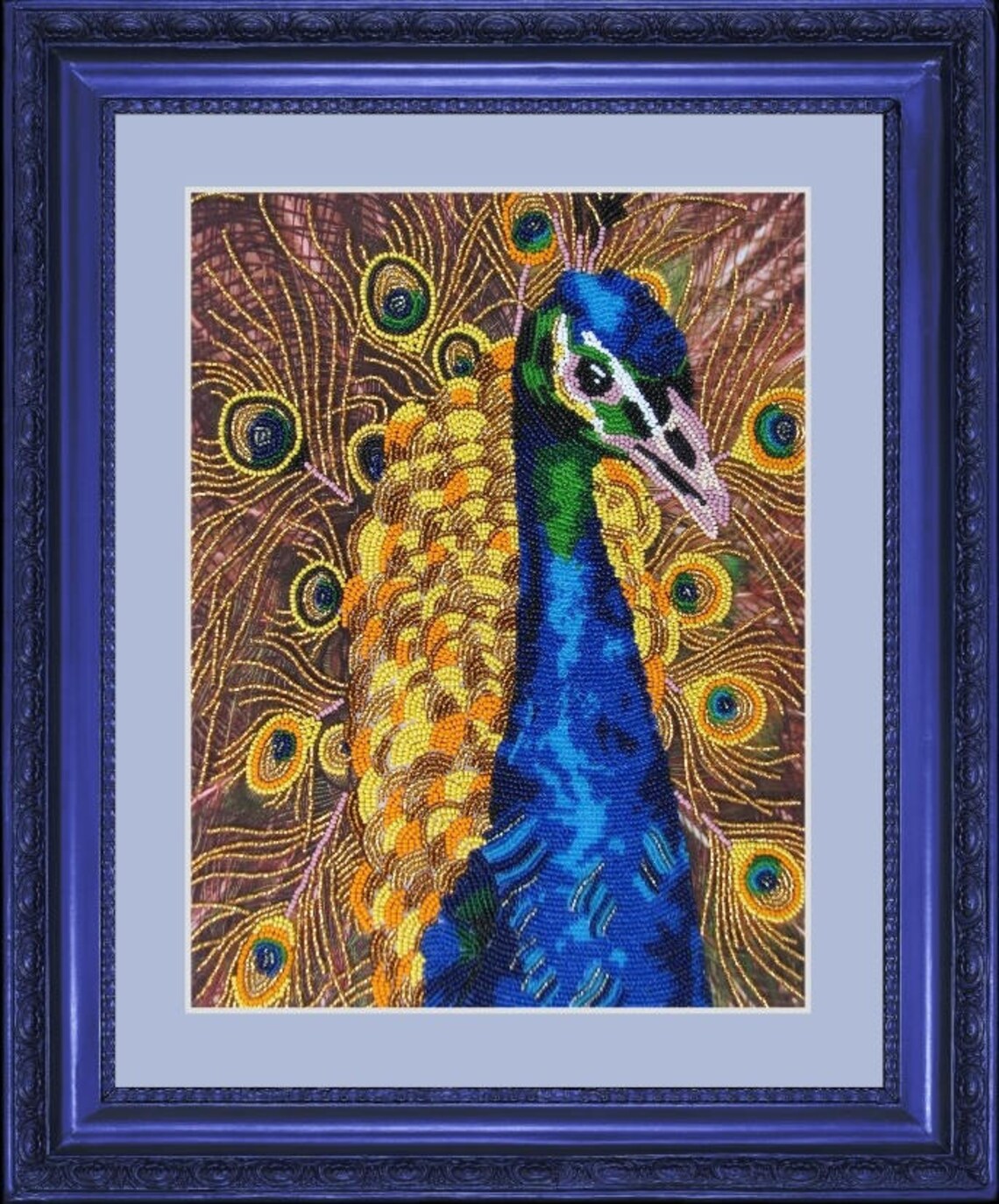 Needlepoint Kits Peacock Bead Embroidery Kit Embroidery Kit Etsy