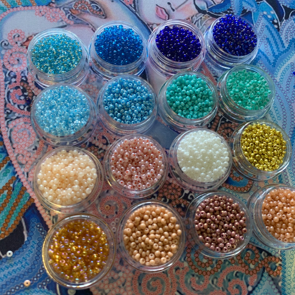 Bead embroidery kit Stamped Needlepoint Kit Modern Needlepoint Etsy