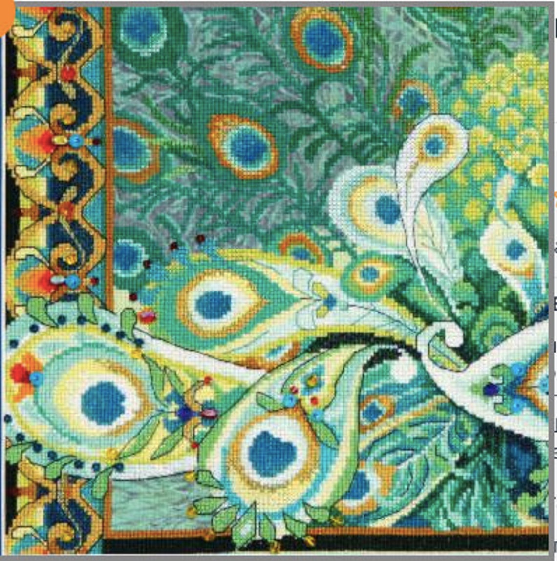 Cross Stitch Kit Indigo Bird Peacock Embroidery Design Etsy