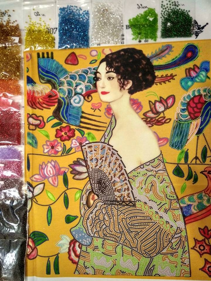 Bead embroidery kit by Gustav Klimt needlepoint kit bead Etsy
