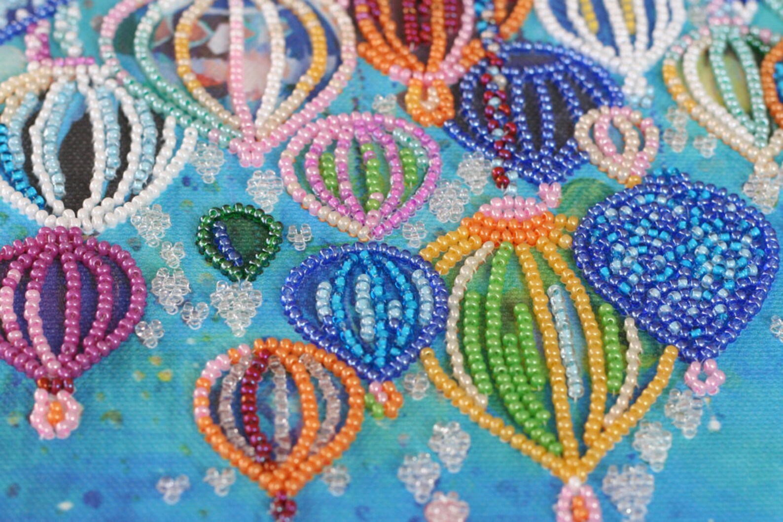 Bead Embroidery Kit Stamped Needlepoint Kit Modern Needlepoint Etsy