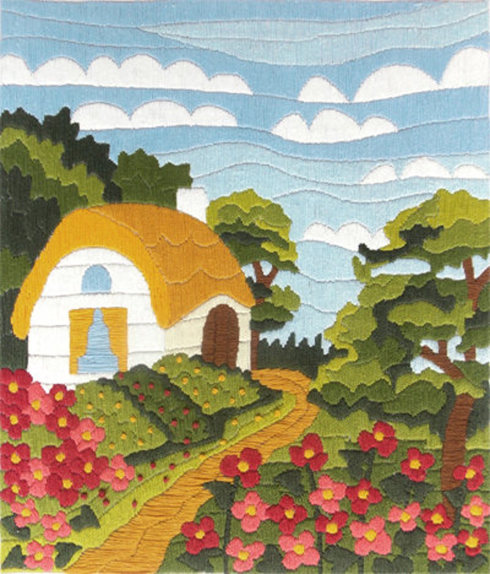 Long Stitch Needlepoint Kits Landscapes Stamped Embroidery Kit Etsy