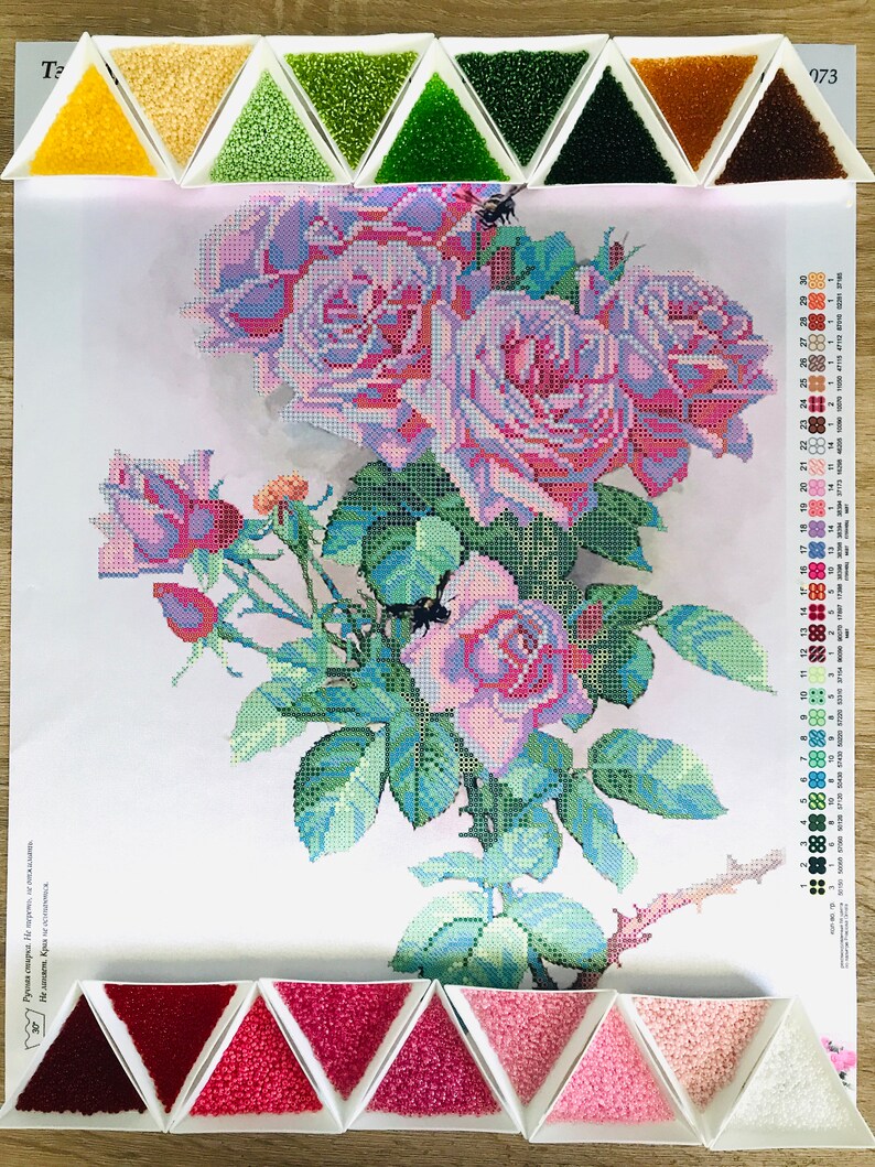 Bead Embroidery Kit Modern Needlepoint Kit Bead Cross Stitch Etsy