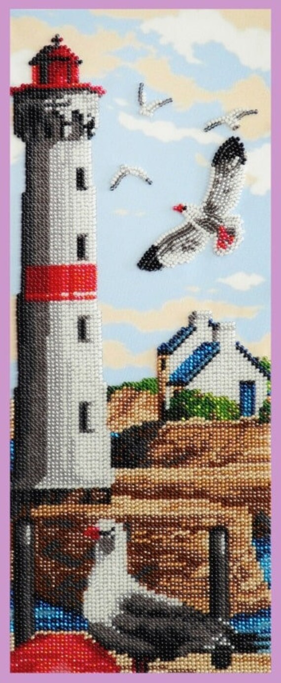 Bead Embroidery Kit Lighthouse Decor Embroidery Designs Etsy