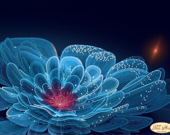 Bead embroidery kit Magic flower Erida DIY gift idea beadwork decoration embroidery wall art embroidery craft