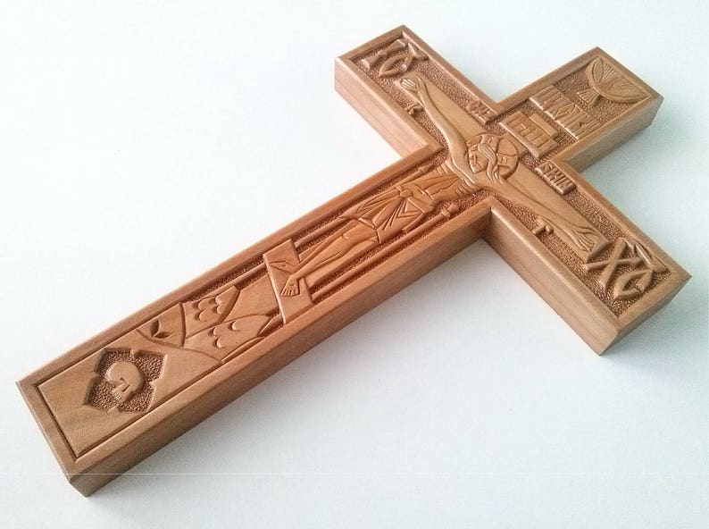Exclusive Orthodox Hand Carved Wooden Wall Cross Crucifix with Etsy