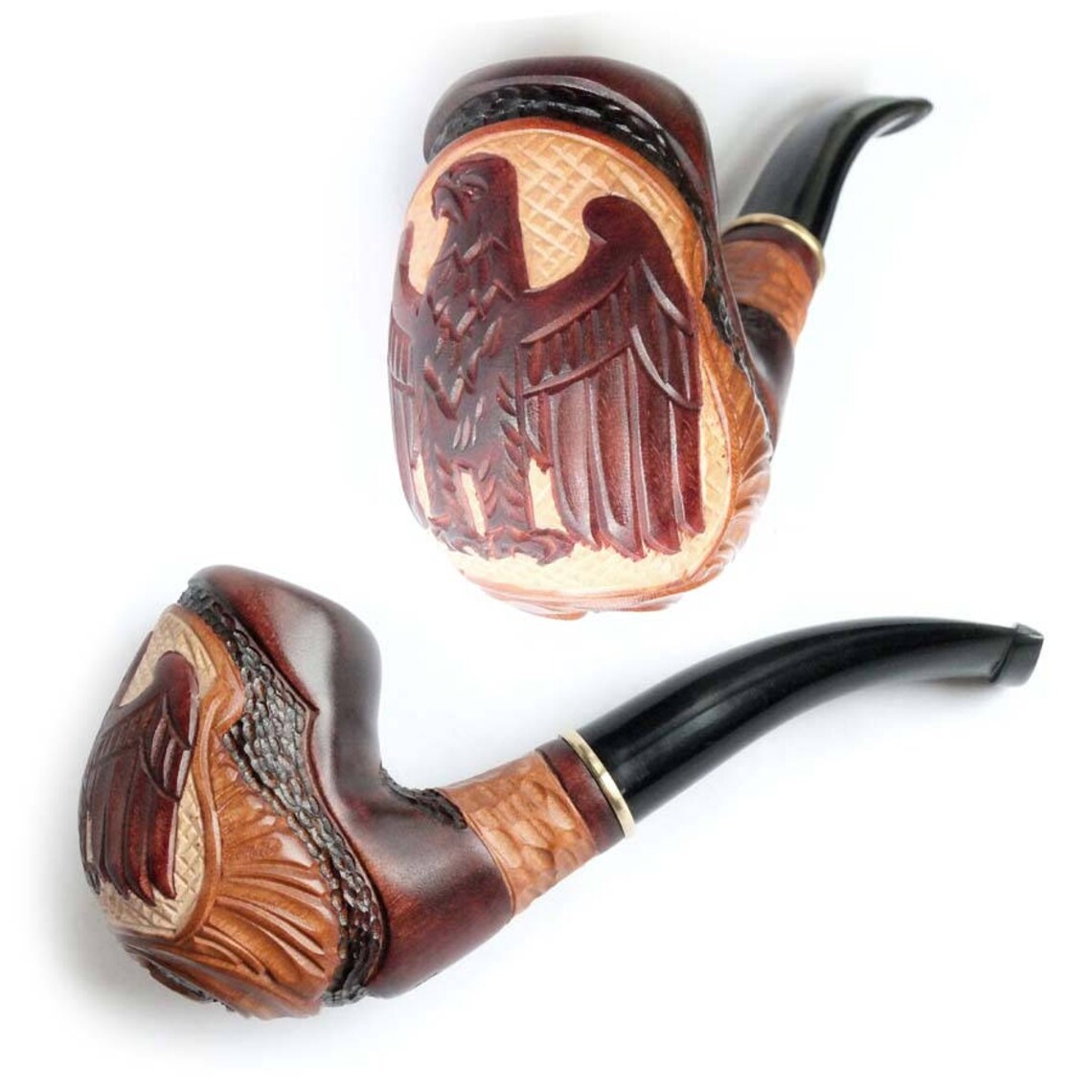 Hand Carved Tobacco Smoking Pipe german Eagle / Deutschland Etsy