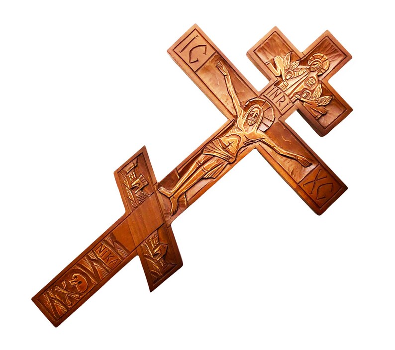 Unique Decorative Large Orthodox Hand Carved Wooden Wall Cross Etsy