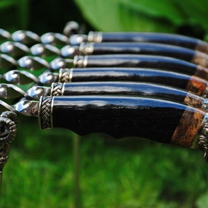 Exclusive Author&#39;s HandMade Barbecue Skewers Set / Kebab Skewers for Grill Meat * WOLF FLOCK *  + Leather Quiver