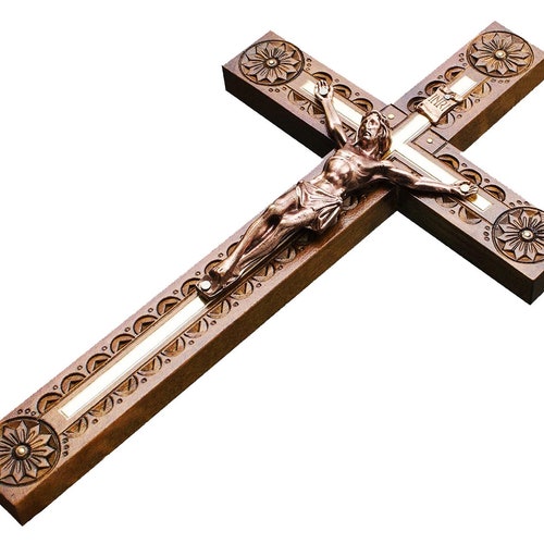Exclusive HandMade Carved Catholic Wooden Wall Cross Crucifix with *JESUS CHRIST* #12-5