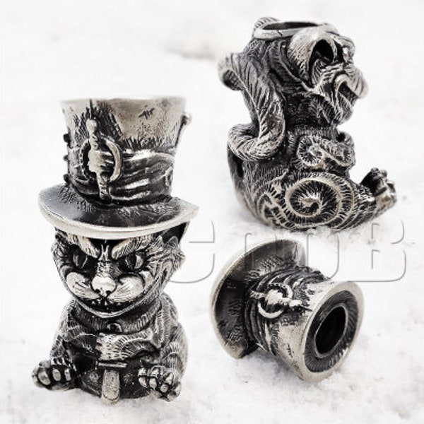 Autor der EDC Perle Charm Halskette Anhänger Bead Zombie CHESHIRE CAT für Armband Paracord Schlüsselanhänger Messer Lanyard