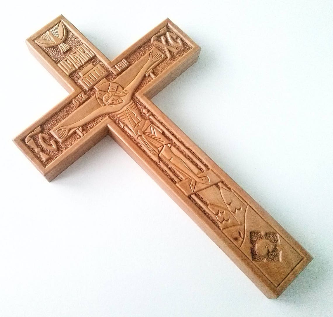 Exclusive Orthodox Hand Carved Wooden Wall Cross Crucifix with Etsy