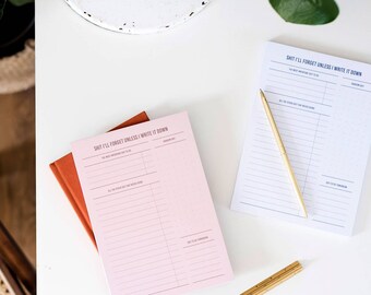 Cosas que olvidaré si no las anoto - Organización de Año Nuevo - Lista de tareas - Regalo de regreso a la universidad - Bloc de notas A5 - Bloc de notas