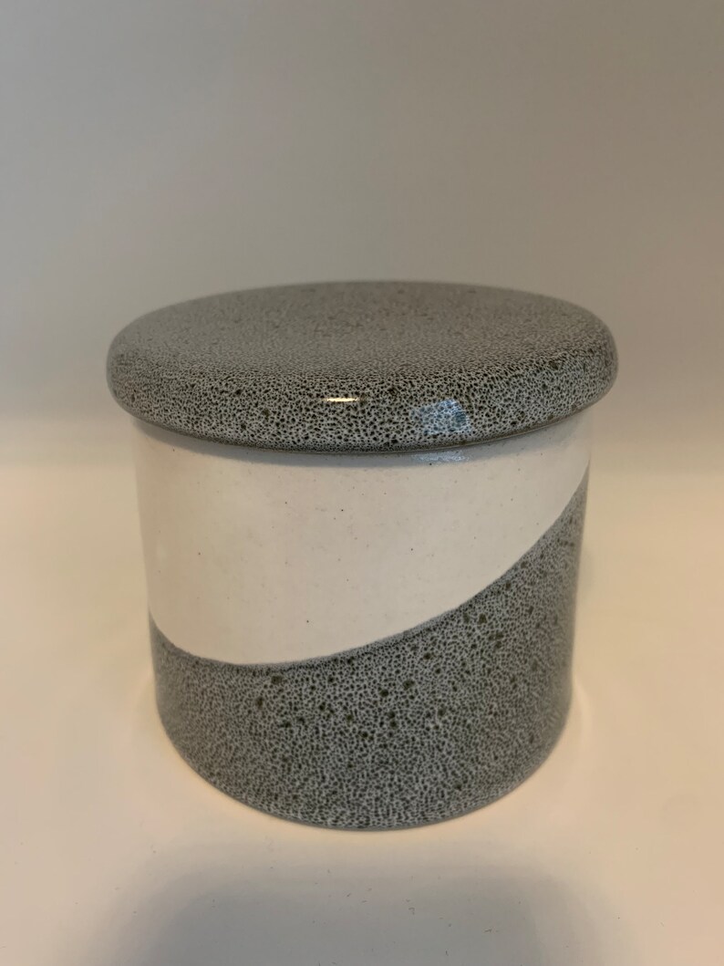 French Butter Dish, Butter Keeper, Butter Crock, Ready to Ship, Handmade, Wheel Thrown Stoneware, Ceramic, Pottery White & Black