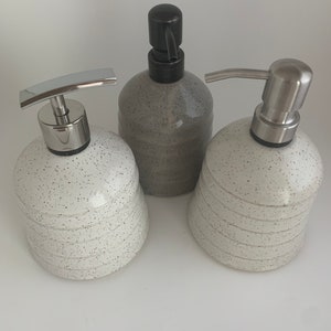 Soap Dispenser, Speckle, Liquid Soap Pump, Lotion Pump, Ready to Ship, Handmade, Wheel Thrown, Stoneware, Ceramic Pottery