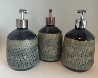 Soap Dispenser, Liquid Soap Pump, Lotion Pump, Ready to Ship, Handmade, Wheel Thrown, Stoneware, Ceramic Pottery