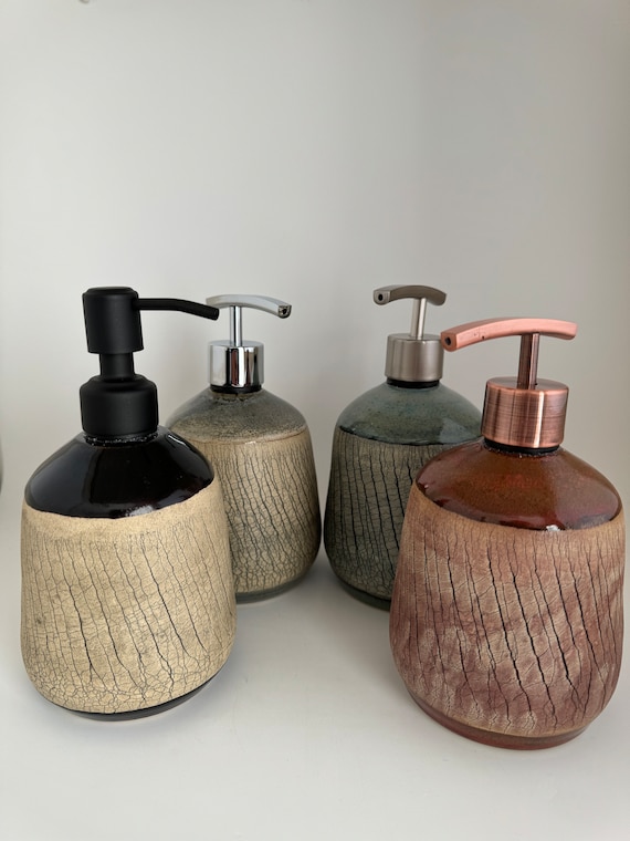 Handmade Pottery Soap Dispenser with pump