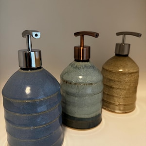 Soap Dispenser, Liquid Soap Pump, Lotion Pump, Ready to Ship, Handmade, Wheel Thrown, Stoneware, Ceramic Pottery