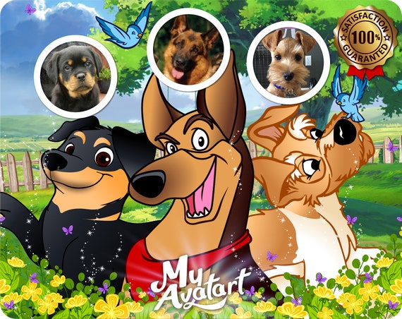 Download Personalized Cartoon Of Your Dog Disney Dog Cartoon Dog Etsy