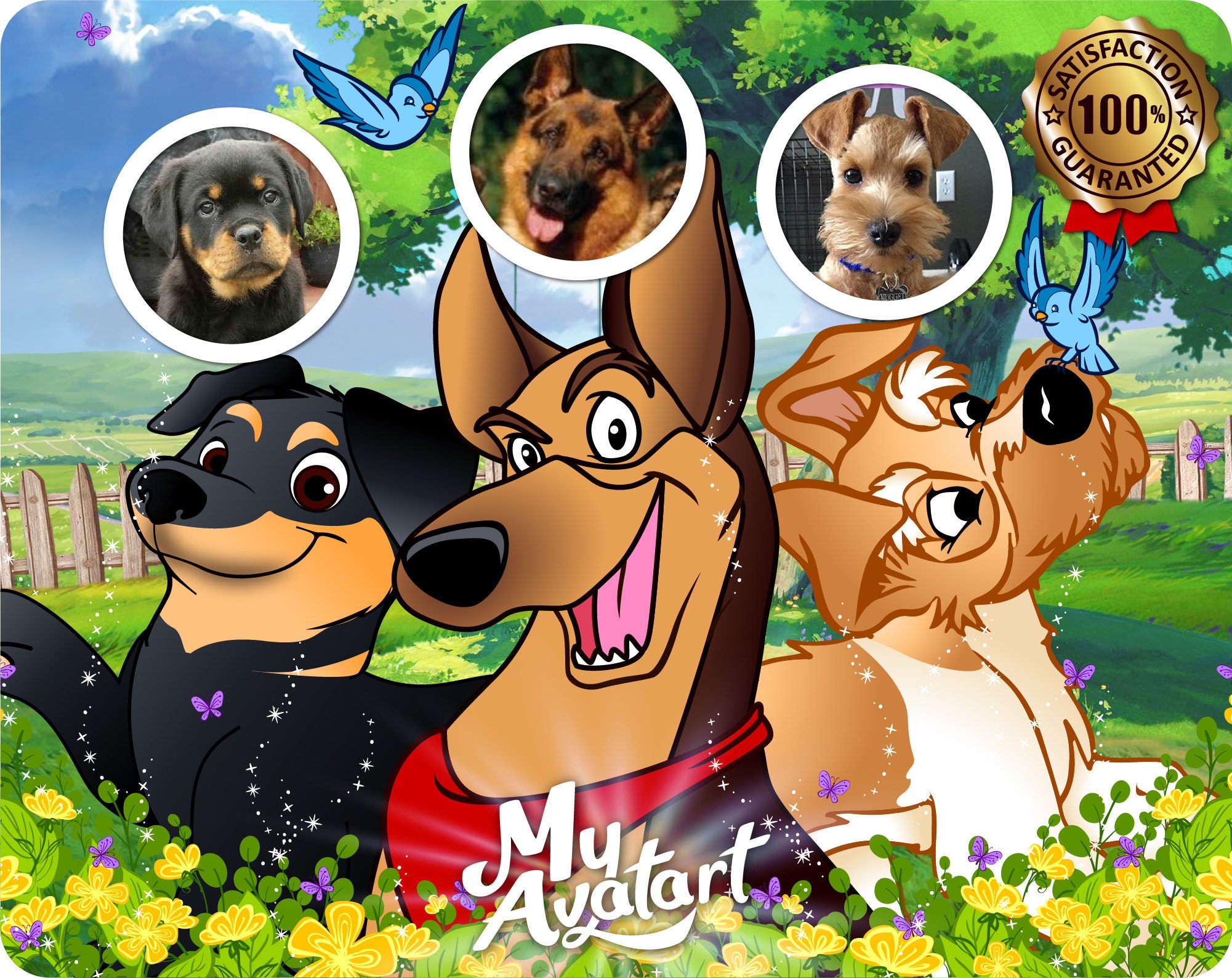 Personalized cartoon of your dog disney dog cartoon dog Etsy