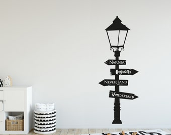 Removable & Reusable Kids Wall Decal Magical Places Lamppost  | Cute Wall Sticker | Nursery Wall Decal | Keeps Walls Damage Free.