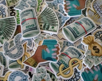 9 Piece Mix Set of Cash Money Bag Dollar Bill Planar Resin Flatback Charms Random Assortment Grab Bag