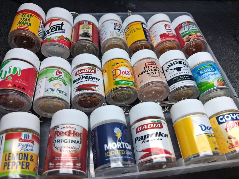 White Top SALE Mini Seasoning Keychain Travel Seasoning Keychains Mini ...