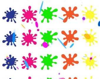 Paint Splatter Colorful Nail Art Sticker Transfers 25 Per Sheet
