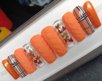 Thanksgiving Vibes Press On Nails Set