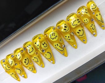 Yellow Jelly Smiles Press On Nails Set