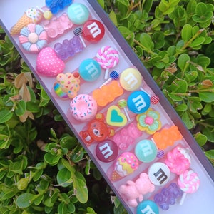 Pink Base Kawaii "Candy Sweets Junkie" Freestyle Press On Nails Set