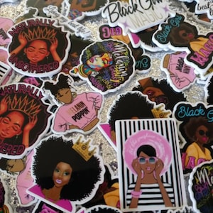 5,10,15,20 or 25 Piece Mix Set of Black Girl Magic Melanin Afro Natural Queen Planar Resin Flatback Charms Random Assortment