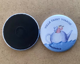Magnetic button - "sailor", round fridge magnet, 3.5 x 3.5 cm, colored pencil technique, gift, souvenir, maritime