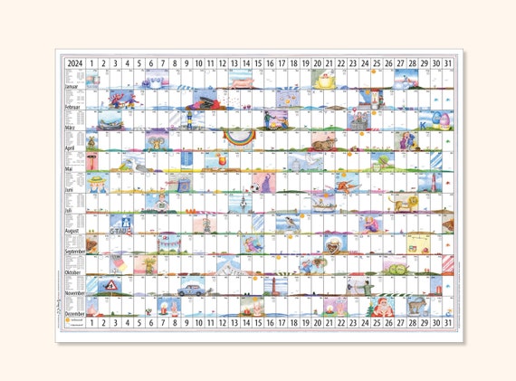 Calendrier Mural 2020 - 13 Mois - 27 x 21 cm Origine France