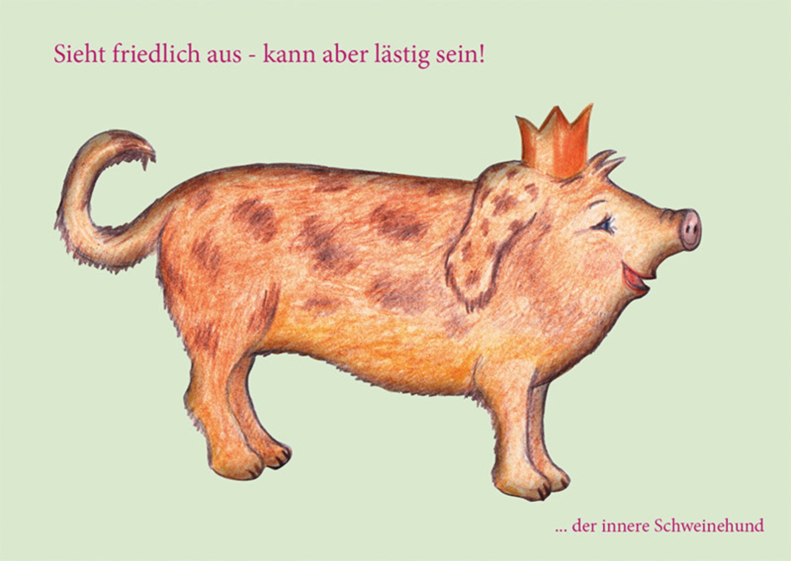Postkarte Innerer Schweinehund mit Witz mit Etsy