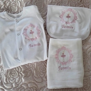 Baby set and colour embroidery