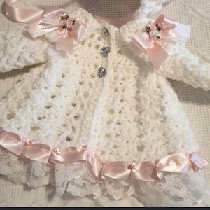 Crochet baby cardigan newborn to 6-12months