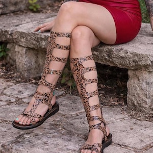 Wildleder Gladiator Sandalen,Riemchen kniehoch,verstellbar,Ibiza Style (Größe 37/41)