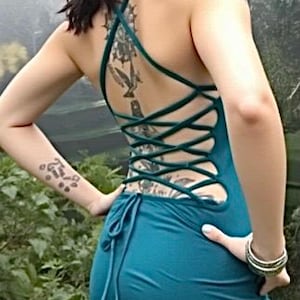Mini Dress,Tunic with corset wise strappy back,Rave Festival,beach