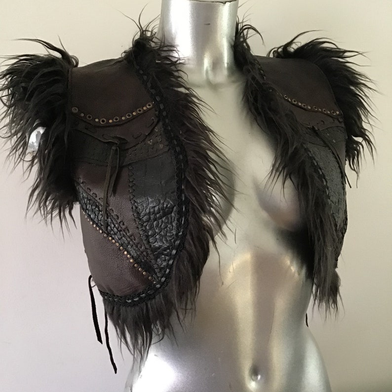 Bolero-vest black leather studded patchwork,goth,fusion,psywear,steampunk,punk,Burning man,Wasteland